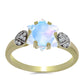 Inel din Argint 925 Placat cu Aur ( 2.5 grame ) cu Piatra Lunii Curcubeu și Topaz Alb 2.6 Carate