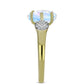 Inel din Argint 925 Placat cu Aur ( 2.5 grame ) cu Piatra Lunii Curcubeu și Topaz Alb 2.6 Carate