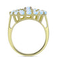 Inel din Argint 925 Placat cu Aur ( 4.71 grame ) cu Piatra Lunii Curcubeu și Topaz Alb 2.94 Carate