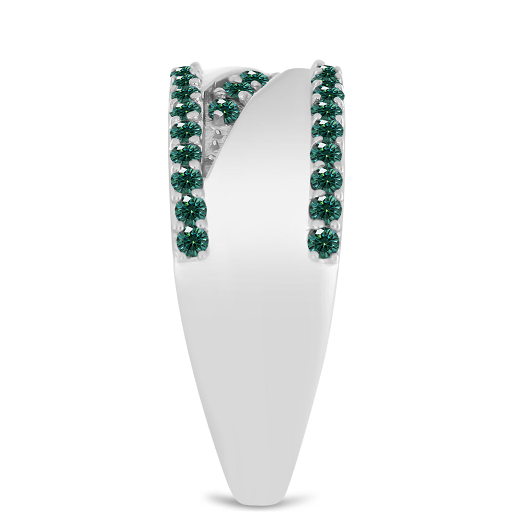 Inel din Argint 925 ( 5.12 grame ) cu Moissanite verde-albăstrui marin 0.59 Carate 4 