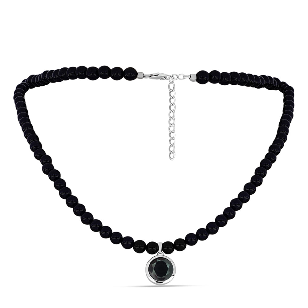 Colier din Argint 925 ( 3.75 grame ) cu Obsidian 117.98 Carate