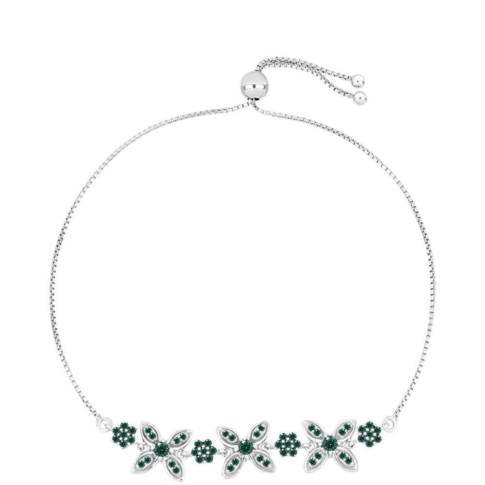 Brățară din Argint 925 ( 6.64 grame ) cu Moissanite verde-albăstrui marin 0.95 Carate