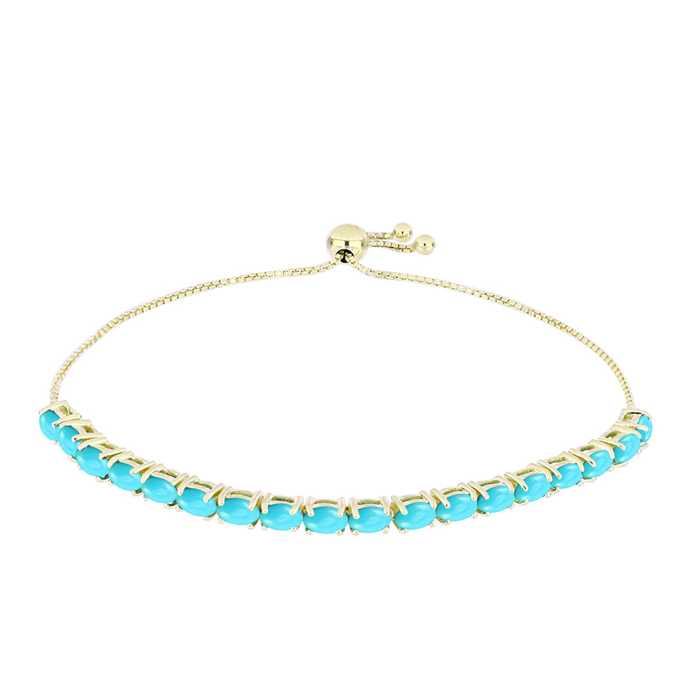 Brățară din Argint 925 Placat cu Aur ( 6.04 grame ) cu Turcoaz ”Frumoasa Adormită” 3.87 Carate