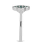 Inel din Argint 925 ( 2.3 grame ) cu Moissanite verde-albăstrui marin 0.23 Carate