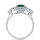 Inel din Argint 925 ( 4.59 grame ) cu Moissanite verde-albăstrui marin și Topaz Alb 4.95 Carate