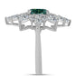 Inel din Argint 925 ( 4.59 grame ) cu Moissanite verde-albăstrui marin și Topaz Alb 4.95 Carate