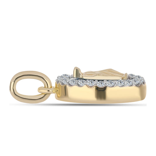 Pandantiv din Argint 925 Placat cu Aur ( 1.71 grame ) cu Turcoaz ”Frumoasa Adormită” și Topaz Alb 1.22 Carate