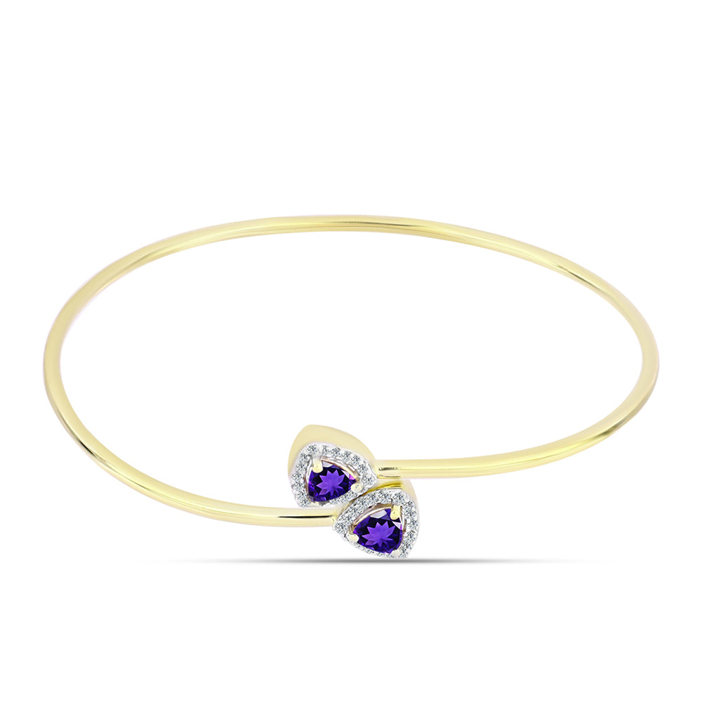 Brățară din Argint 925 Placat cu Aur ( 4.96 grame ) cu Ametist Marocan și Topaz Alb 1.06 Carate 1 