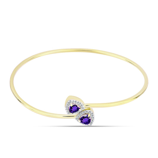 Brățară din Argint 925 Placat cu Aur ( 4.96 grame ) cu Ametist Marocan și Topaz Alb 1.06 Carate