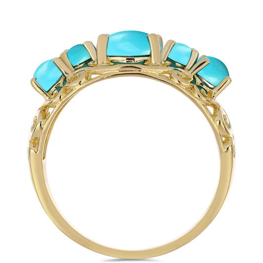 Inel din Argint 925 Placat cu Aur ( 3.33 grame ) cu Turcoaz ”Frumoasa Adormită” 2.75 Carate