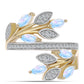 Inel din Argint 925 Placat cu Aur ( 5.23 grame ) cu Piatra Lunii Curcubeu și Topaz Alb 1.25 Carate