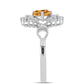 Inel din Argint 925 ( 3.06 grame ) cu Topaz Galben Imperial și Topaz Alb 1.65 Carate