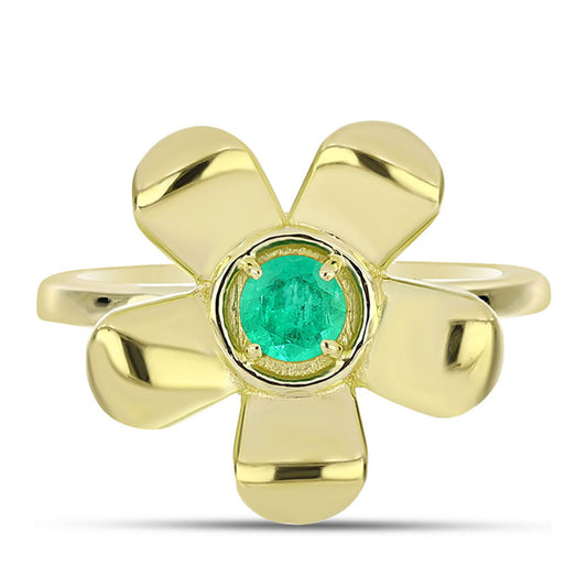 Inel din Argint 925 Placat cu Aur ( 3.48 grame ) cu Smarald Columbian 0.24 Carate