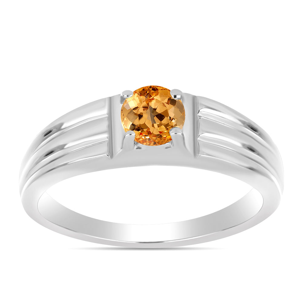 Inel din Argint 925 ( 3.13 grame ) cu Topaz Galben Imperial 0.67 Carate 3 