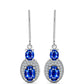 Cercei din Argint 925 ( 2.66 grame ) cu Safir Albastru Australian și Topaz Alb 3.46 Carate