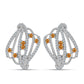 Cercei din Argint 925 ( 5.6 grame ) cu Topaz Galben Imperial și Topaz Alb 1.46 Carate