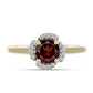 Inel din Argint 925 Placat cu Aur ( 2.12 grame ) cu Granat Barton și Topaz Alb 1.09 Carate
