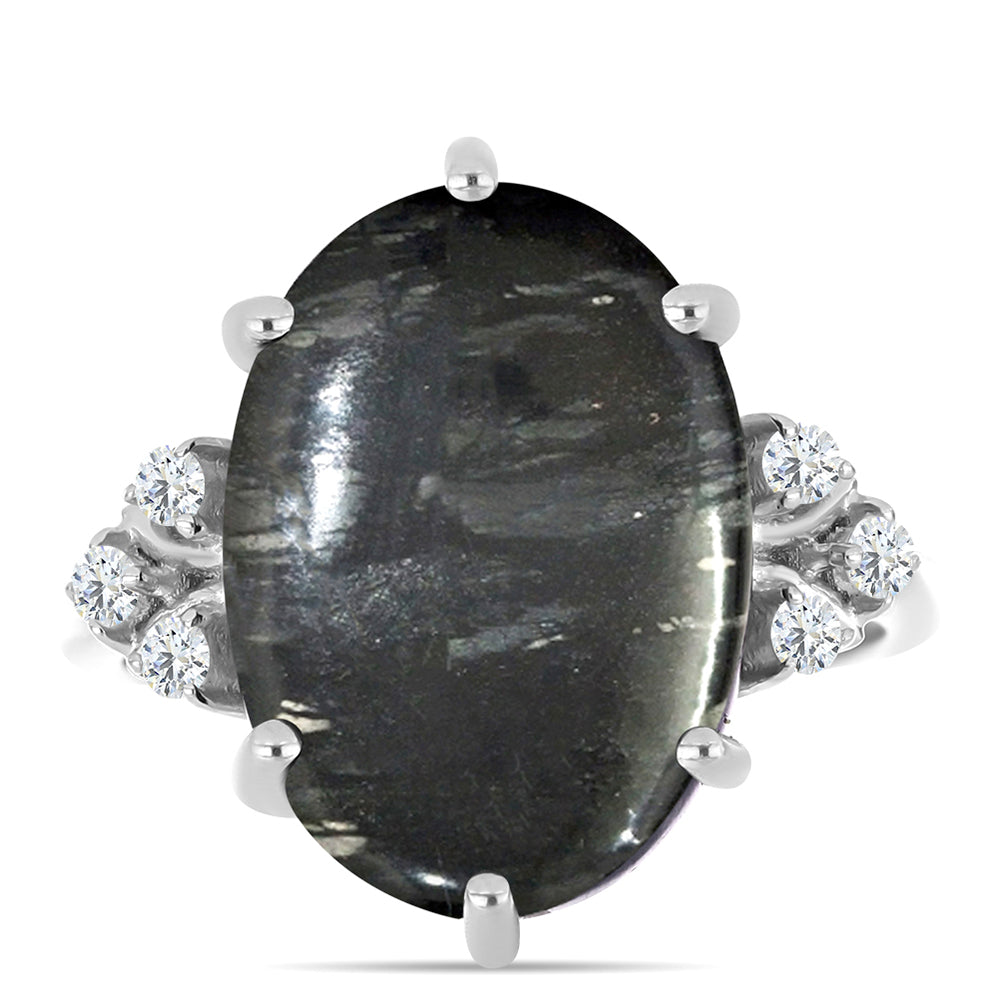 Inel din Argint 925 ( 3.31 grame ) cu Jasp Picasso și Topaz Alb 12.65 Carate 1 