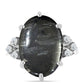 Inel din Argint 925 ( 3.31 grame ) cu Jasp Picasso și Topaz Alb 12.65 Carate