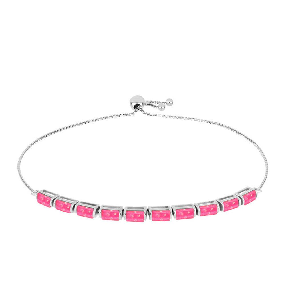 Brățară din Argint 925 ( 5.23 grame ) cu Opal Lega Dembi Roz 1.98 Carate 1 