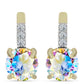 Cercei din Argint 925 Placat cu Aur ( 2.42 grame ) cu Moissanit de Gheață și Topaz Alb 2.55 Carate