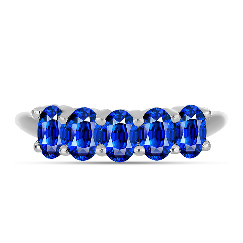 Cruce Set din Argint 925 ( 4.36 grame ) cu Safir Albastru Australian 4.16 Carate ( Cercei+Inel+Pandantiv ) 2 