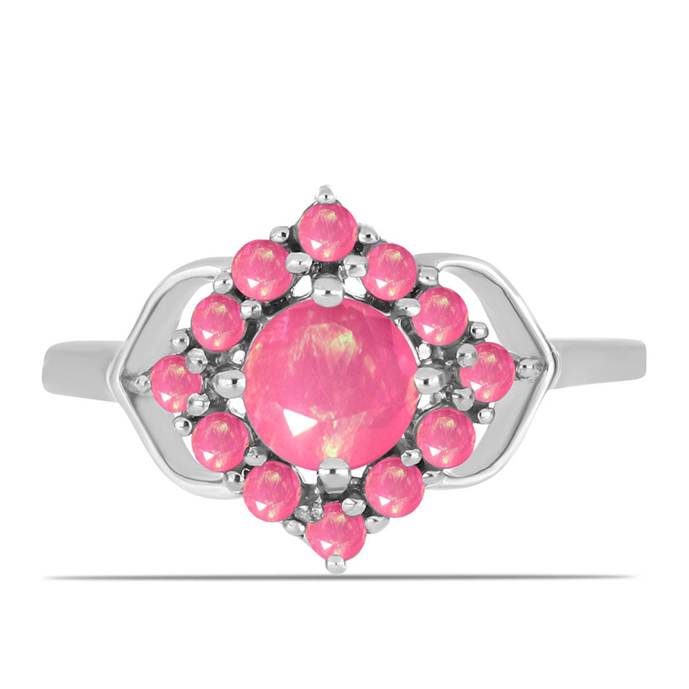 Inel din Argint 925 ( 1.82 grame ) cu Opal Lega Dembi Roz 0.74 Carate 1 