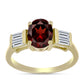 Inel din Argint 925 Placat cu Aur ( 2.58 grame ) cu Granat Barton și Topaz Alb 2.56 Carate