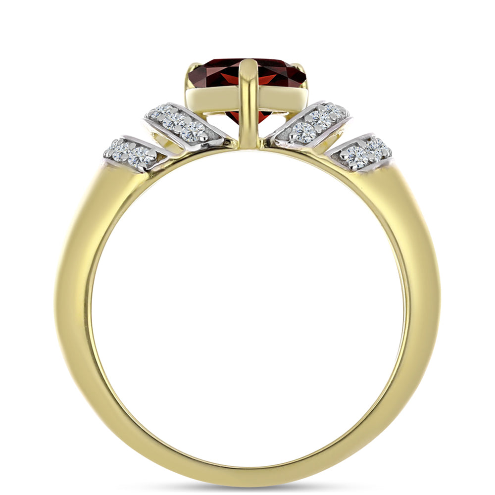 Inel din Argint 925 Placat cu Aur ( 3.29 grame ) cu Granat Barton și Topaz Alb 2.27 Carate