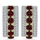 Cercei din Argint 925 Placat cu Aur ( 6.48 grame ) cu Granat Barton și Topaz Alb 1.96 Carate