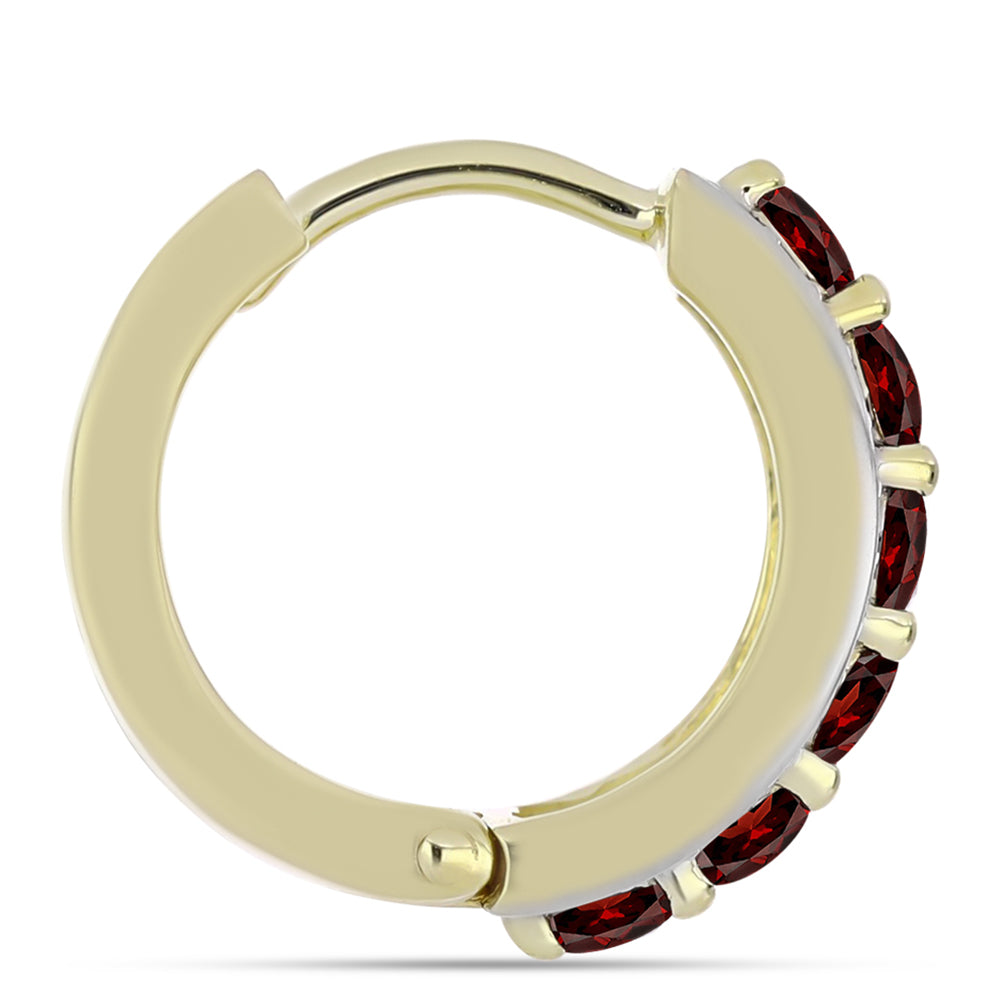 Cercei din Argint 925 Placat cu Aur ( 6.48 grame ) cu Granat Barton și Topaz Alb 1.96 Carate