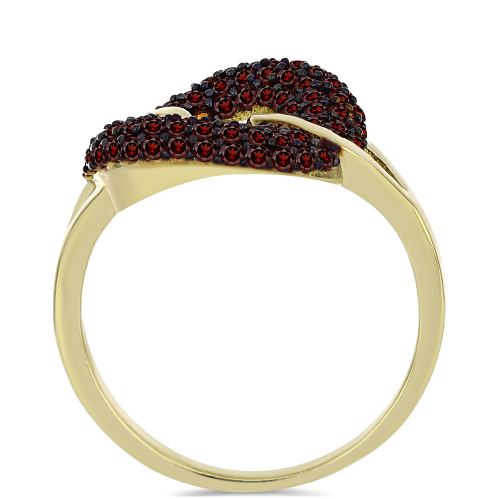 Inel din Argint 925 Placat cu Aur ( 3.49 grame ) cu Granat Barton 0.9 Carate 2 