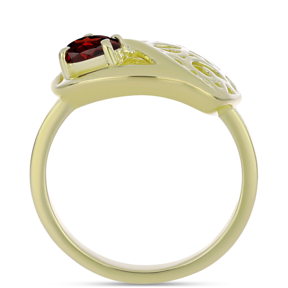 Inel din Argint 925 Placat cu Aur ( 2.83 grame ) cu Granat Barton 0.49 Carate 2 