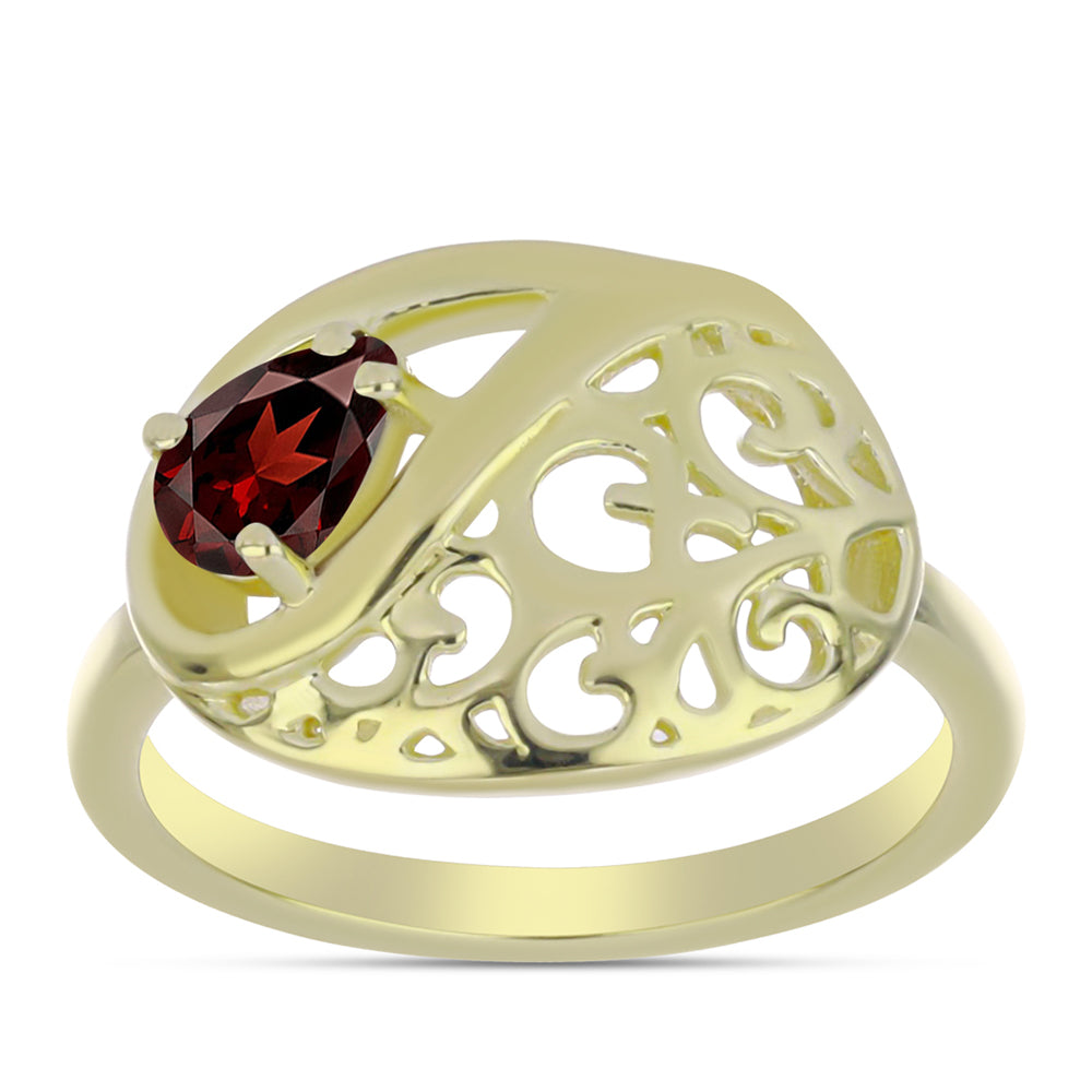 Inel din Argint 925 Placat cu Aur ( 2.83 grame ) cu Granat Barton 0.49 Carate