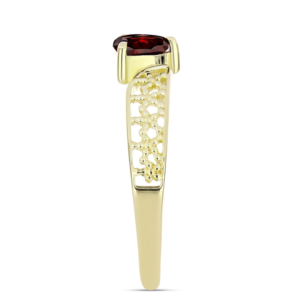 Inel din Argint 925 Placat cu Aur ( 2.08 grame ) cu Granat Barton 0.58 Carate 4 