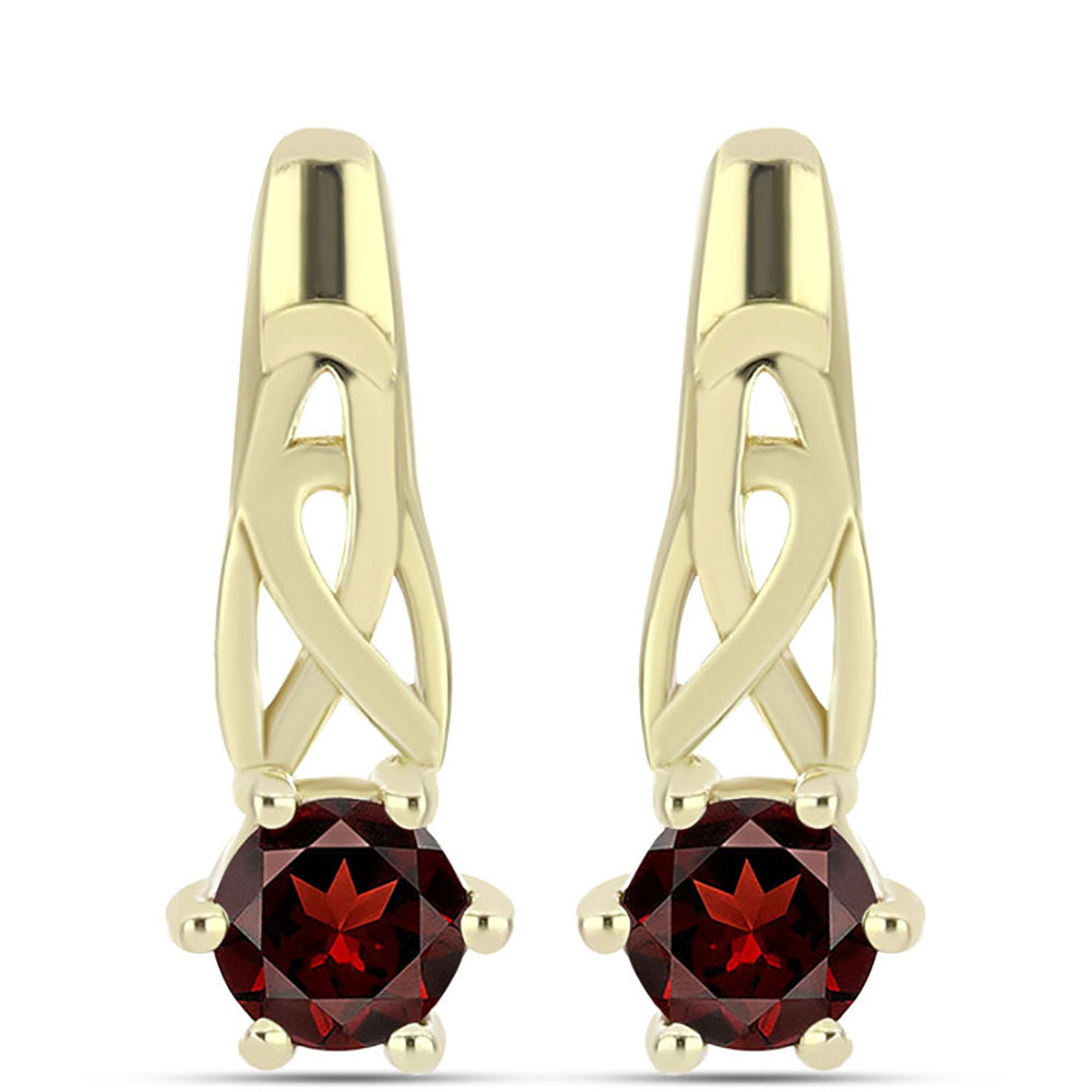 Cercei din Argint 925 Placat cu Aur ( 2.83 grame ) cu Granat Barton 0.64 Carate 1 