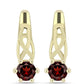 Cercei din Argint 925 Placat cu Aur ( 2.83 grame ) cu Granat Barton 0.64 Carate