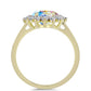 Inel din Argint 925 Placat cu Aur ( 2.65 grame ) cu Moissanit de Gheață și Topaz Alb 2.3 Carate