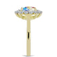 Inel din Argint 925 Placat cu Aur ( 2.65 grame ) cu Moissanit de Gheață și Topaz Alb 2.3 Carate