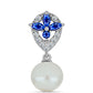Pandantiv din Argint 925 ( 1.07 grame ) cu Safir Albastru Australian și Perlă de Apă Dulce Albă 4.41 Carate