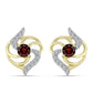 Cercei din Argint 925 Placat cu Aur ( 3.57 grame ) cu Granat Barton și Topaz Alb 0.87 Carate