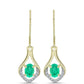 Cercei din Argint 925 Placat cu Aur ( 2.62 grame ) cu Smarald Columbian și Diamant Alb 1.04 Carate