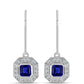 Cercei din Argint 925 ( 2.4 grame ) cu Safir Albastru Australian și Topaz Alb 1.35 Carate