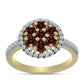 Inel din Argint 925 Placat cu Aur ( 3.01 grame ) cu Granat Barton și Topaz Alb 1.24 Carate