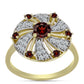 Inel din Argint 925 Placat cu Aur ( 3.89 grame ) cu Granat Barton și Topaz Alb 1.34 Carate