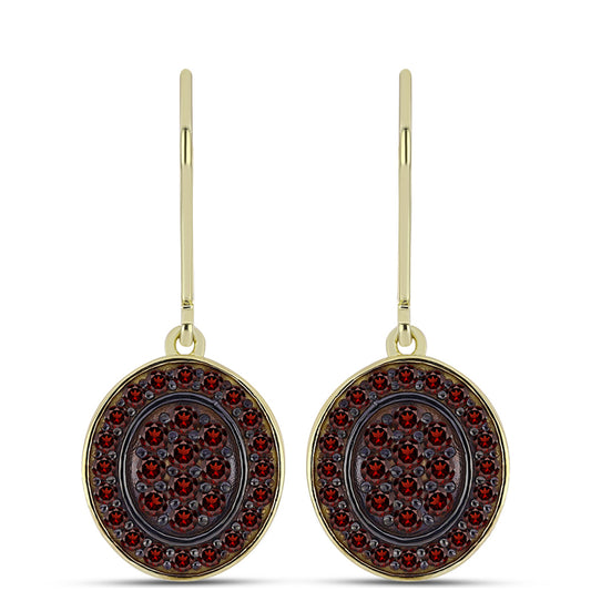 Cercei din Argint 925 Placat cu Aur ( 4.02 grame ) cu Granat Barton 1.2 Carate