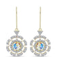 Cercei din Argint 925 Placat cu Aur ( 3.64 grame ) cu Moissanit de Gheață și Topaz Alb 2.44 Carate