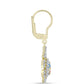 Cercei din Argint 925 Placat cu Aur ( 3.64 grame ) cu Moissanit de Gheață și Topaz Alb 2.44 Carate