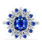 Inel din Argint 925 ( 3.1 grame ) cu Safir Albastru Australian și Topaz Alb 4.94 Carate