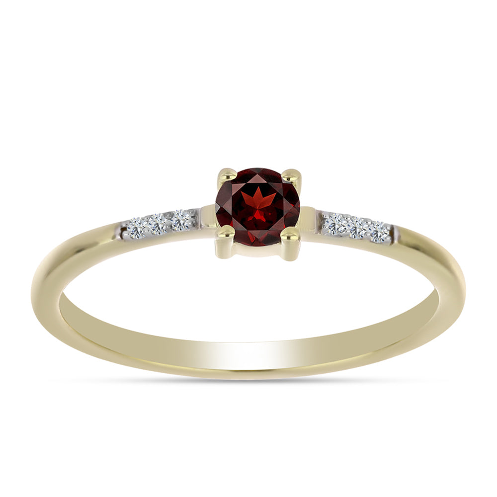 Inel din Argint 925 Placat cu Aur ( 1.41 grame ) cu Granat Barton și Topaz Alb 0.36 Carate